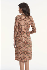 Vestido Cinto Jacquard Punto Geometrico